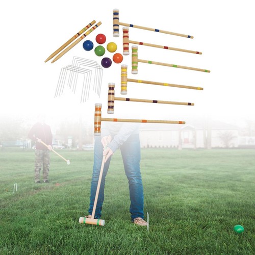 Six player croquet set lawn - croquet,
