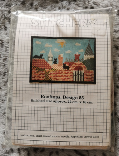 Stitchery rooftops tapestry - ,