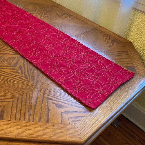 Red embroidered floral beaded - red,
