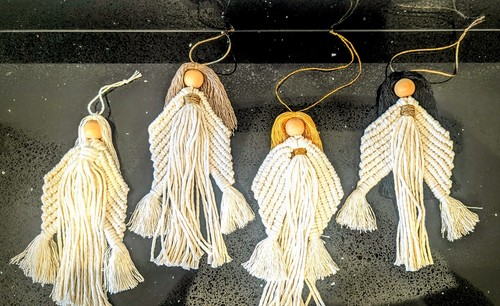 Macrame angels mixed hair - macrame,