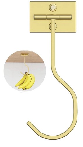 Folding banana hook gold - hook,