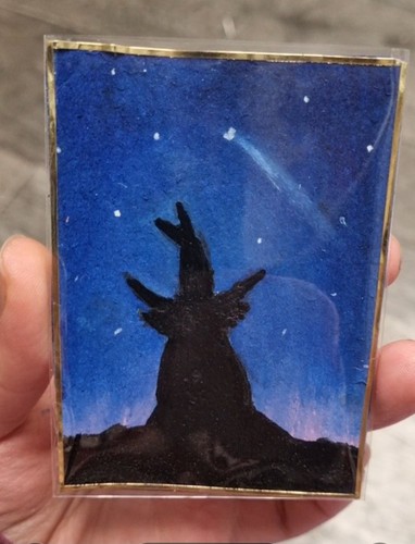 Aceo highland cow and - aceo, hare