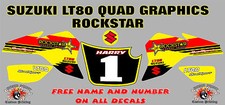 suzuki lt80 quad graphics stickers decals name & number lt80 laminate half rock