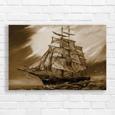Colorful sailing ship sepia - sailing,