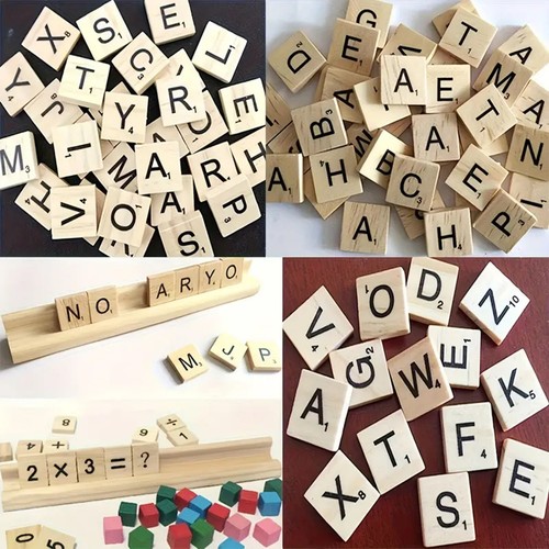 100pcs natural wooden - 100pcs, a-z
