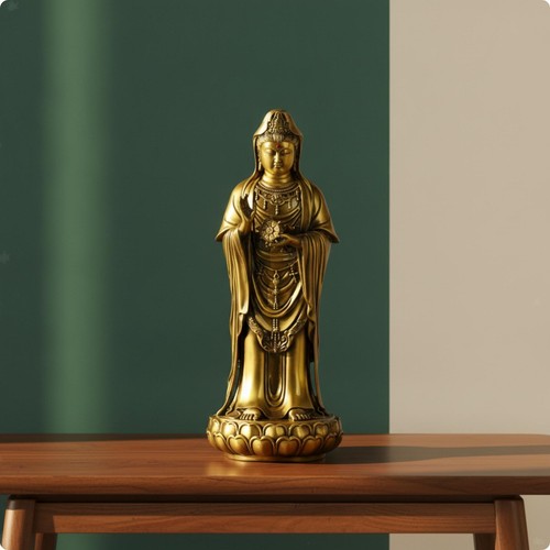 Guanyin statue with - guanyin, pedestal