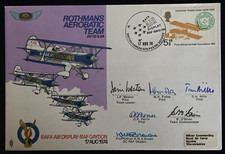 RAF Cover - ROTHMANS AEROBATIC TEAM - Multi Signed By Team - RAF Gaydon 1974
