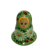 Russian Matryoshka Doll Hand Painted Chime Musical Wobble Bell Roly Poly 4" Tall