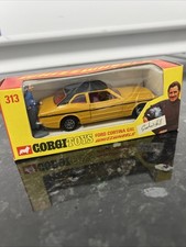 Vintage Corgi 313 Roger Clarks Ford Cortina GXL  In Original Box Whizzwheels