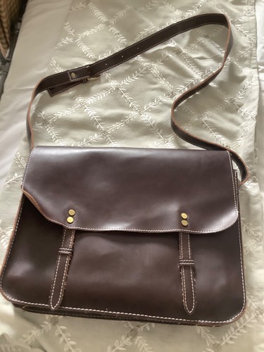 Brown satchel like leather