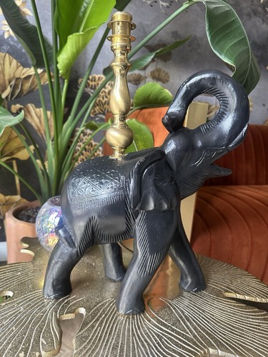 Solid wooden antique elephant - solid,