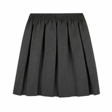 Ages 2-20 Girls School Skirt Box Pleated All round Elasticated Knee Length