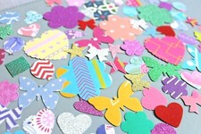 150 x MIXED SHAPES CARD BUNDLE CARD MAKING CRAFT EMBELLISHMENTS SUPER MIX 