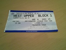 millwall v swindon town match