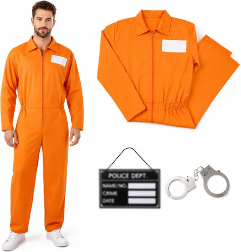 Orange prisoner jumpsuit adult - orange,
