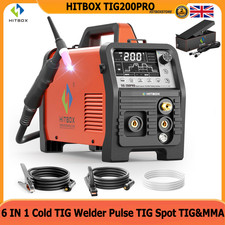 200Amp Cold TIG Welder 220V Pulse/HF/Spot TIG MMA Welding Machine & Foot Pedal