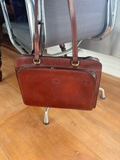 Vintage Hobo Style Tan Leather Shoulder Bag Laptop Italian Height 67cm