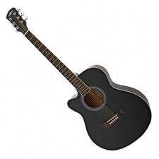 Student Left Handed Acoustic Guitar by Gear4music Black