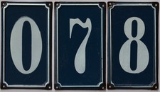 Small enamel house number 0 7