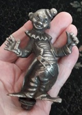 CLOWN FRENCH CAR MASCOT FRENCH CHROME PLATED CLOWN HOOD ORNAMENT