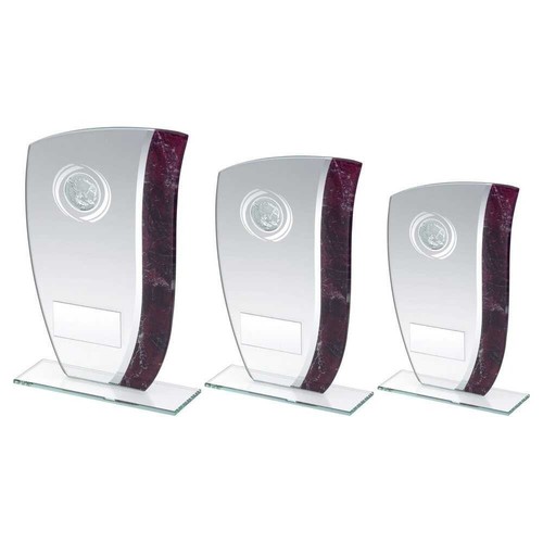 Wave glass golf trophy - golf, award