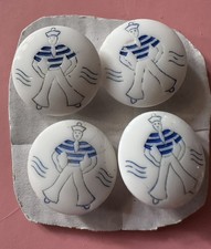 Vintage White Glass Buttons