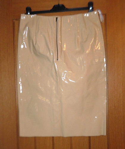 Shiny beige pvc fitted - shiny,