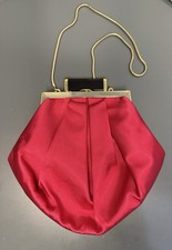 JASPER CONRAN DEBENHAMS RED SATIN PLEATED EVENING BAG BNWT CHAIN STRAP