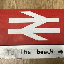 British Rail to The Beach Sign Board Plaque