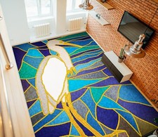 3D White Crane FZ1381 Floor