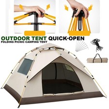 2-3 Man Automatic Instant Double Layer Pop Up Camping Hiking Tent Waterproof NEW
