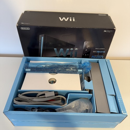 Nintendo wii black boxed - wii, black,
