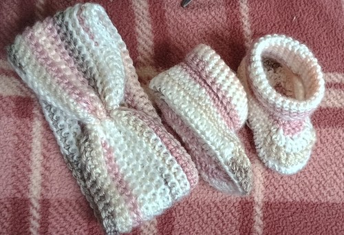 Handmade baby shoes - baby, headband