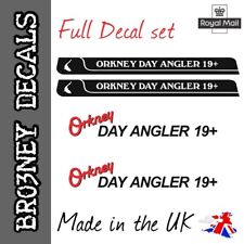 ORKNEY DAY ANGLER 19+ Boat Sticker set vinyl decals Waterproof (4 decals)