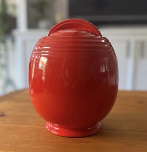 Vintage hall china red lidded - vintage,
