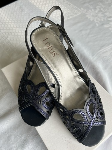 Lotus navy peep toe - peep-toe, slingback