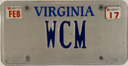 Vanity wcm license plate - vanity,