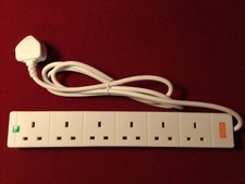 PL09212 - 6 gang extension lead 2 metre cable surge protected