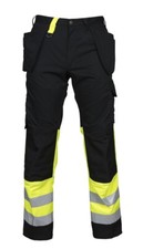 Projob 6502 High Vis Work Trousers with Holster Pockets Yellow/Black Size 52