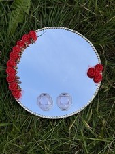 Personalised Nikah Wedding Mirror Ring Plate With Ring Holders