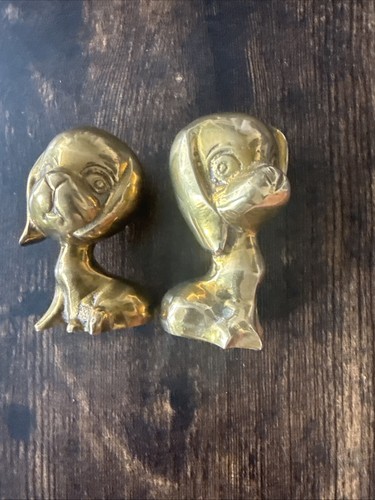 Vintage brass pairs dog - brass,