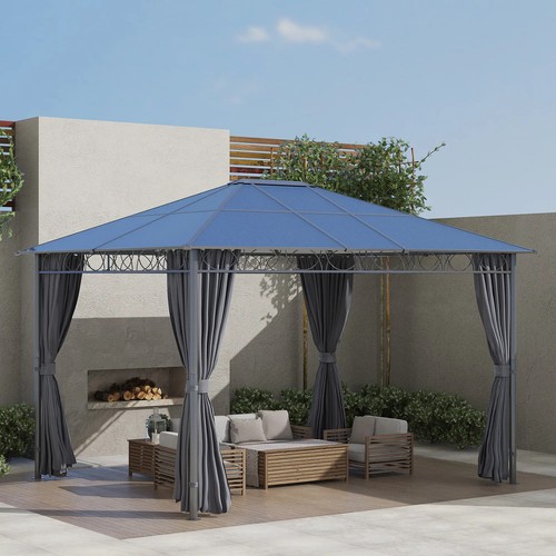 Large metal frame gazebo with - large,