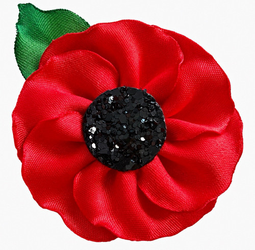 Red satin flower - flower, hair