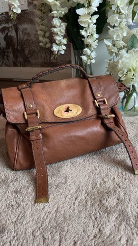 Mulberry alexa satchel - mulberry, tan