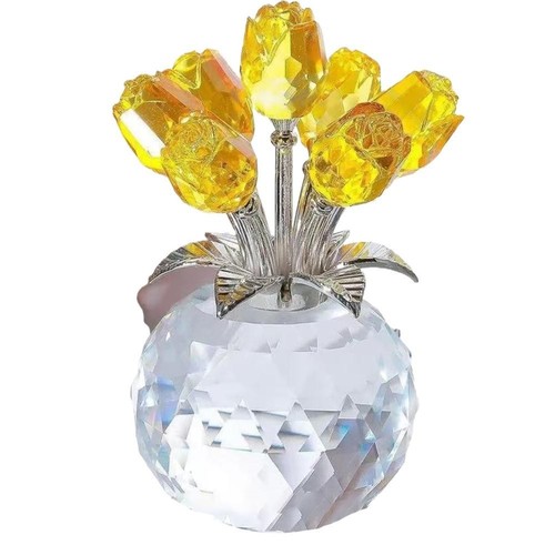 Crystal rose ornament 3d red - ornament,