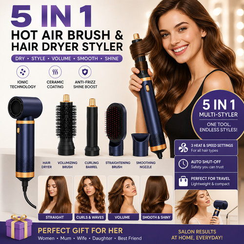Hot air brush hair dryer - air,