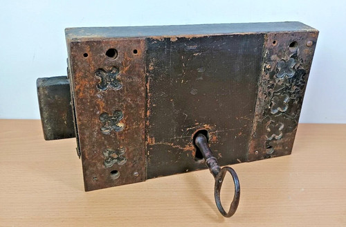Antique rim door - antique, lock