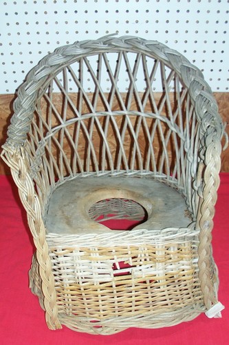 Antique victorian wicker - wicker, potty