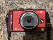 Panasonic Red LUMIX DMC-GF1 With Olympus 9mm 1:8.0 Fisheye Lens