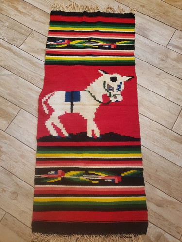 Vintage mexican serape runner - vintage,